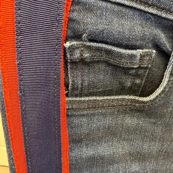 Veronica Beard Women's Carolyn Blue Jeans with Red Stripe -Size 25 - Picture 3 of 4